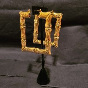 Square Shape Bamboo Earrings